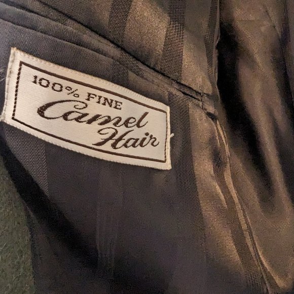 100% CAMEL HAIR | Vintage Pierre Cardin Sports Coat | 46L | HUNTER GREEN | EVC - Picture 10 of 13